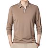 Lapel Long Sleeve T-Shirt Solid Color Thin Medium Men'S Clothes Loose Bottom Polo Shirt