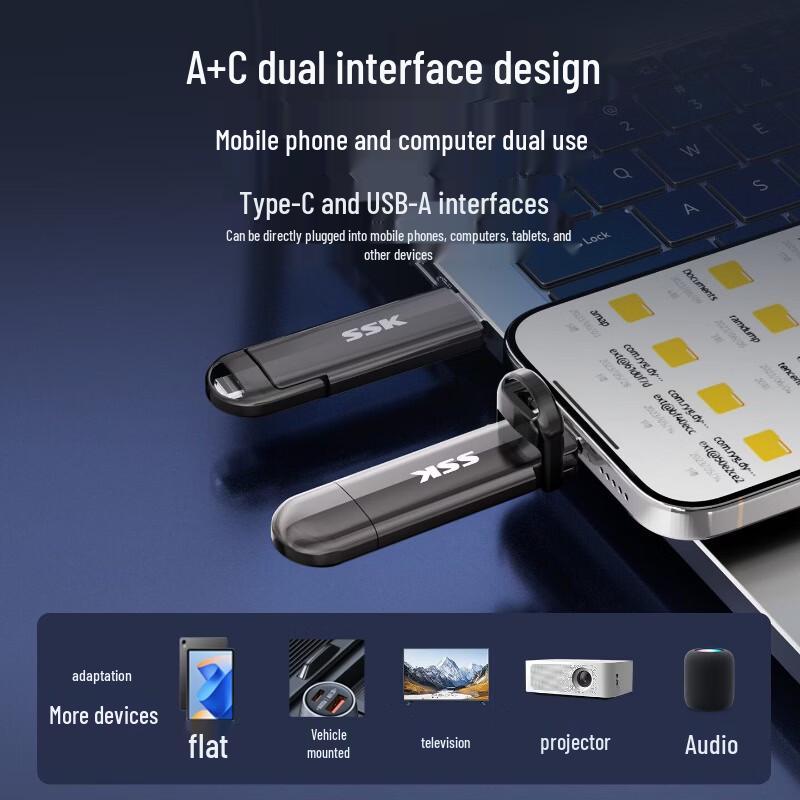 SSK Dual-Port USB 3.2 Type-C SSD Flash Drive