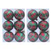Plastic Plaids Design Festival Ornament 6cm Christmas Tree Decoration Balls