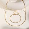 Ladies Stainless Steel Plated 18K Gold Braided Twist Chain Necklace Bracelet Nc-