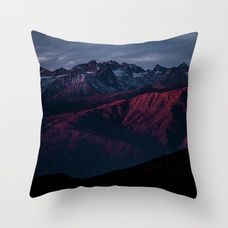 Natural Landscape Printing Pillowcase Sofa Car Decoration Office Seat Cushion Cover Room Bedside Home Decoration 45x45cm