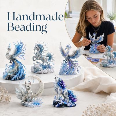 Kit de Fabricação de Joias com Contas DIY com Animais de Inverno para Crianças