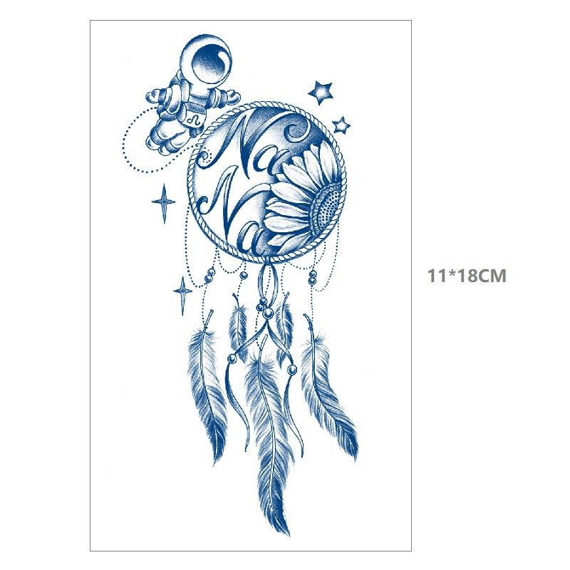 Emmy Herbal Gradual Change Water Transfer Simulation Can Not Wash Off Semi-Permanent Bow Deer Head Dream Catcher Tattoo Sticker