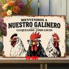 Vintage Retro Spanish Chicken Metal Poster Wall Decor for Kitchen