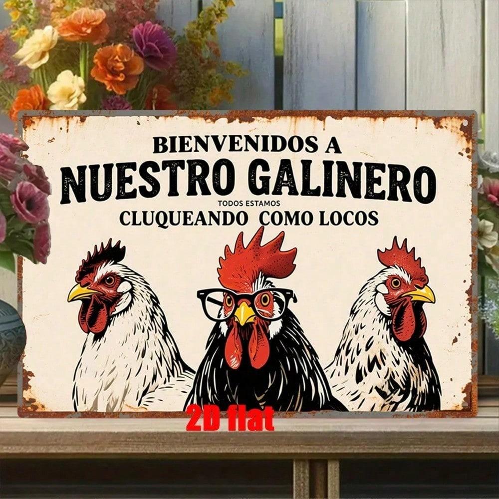 

Vintage Retro Spanish Chicken Metal Poster Wall Decor for Kitchen