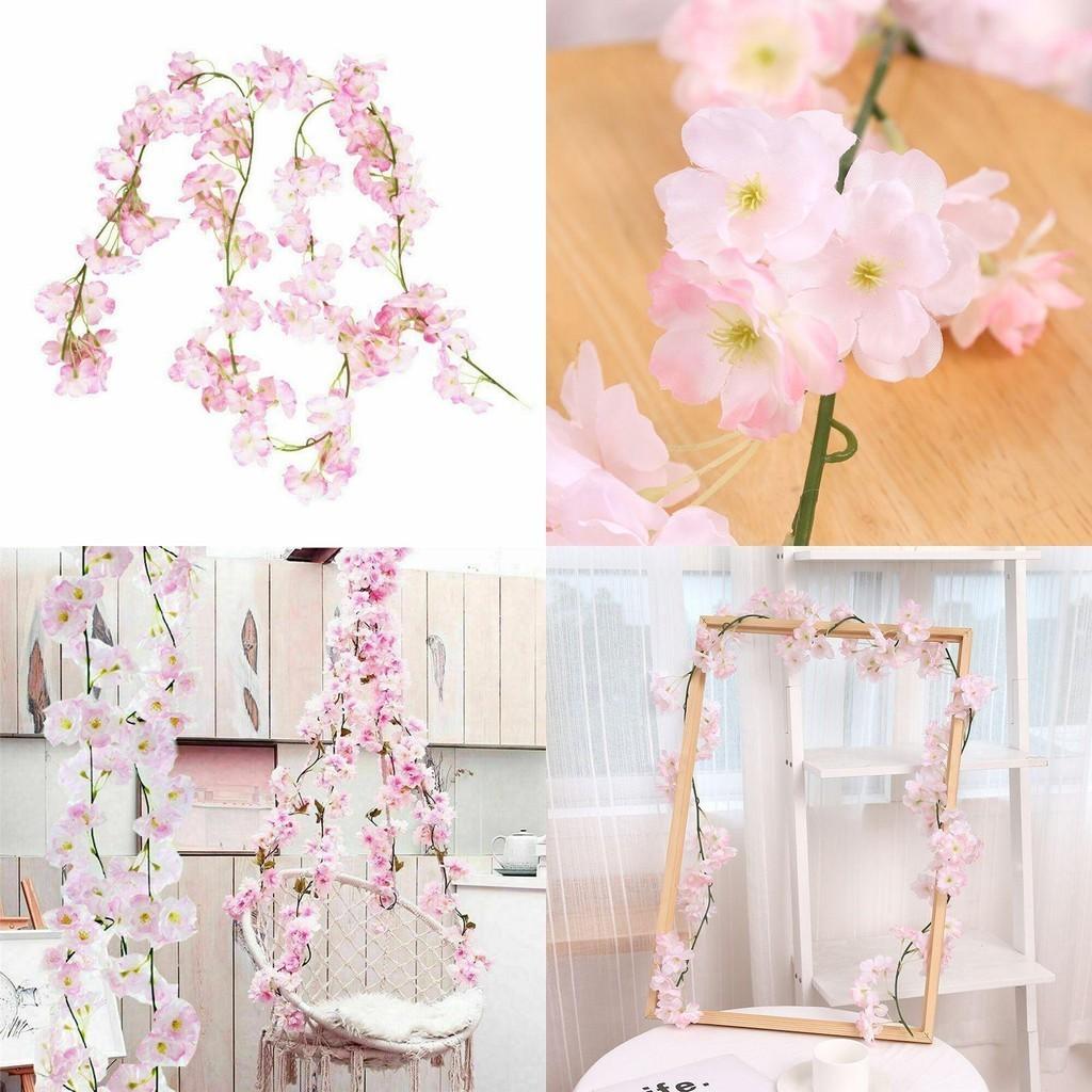 Stunning Pink And White Sakura Fake Flower Garland For Wedding Decorations