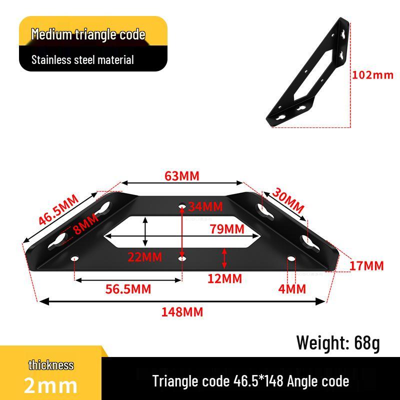 Stainless Steel L-shaped Corner Bracket Reinforcement Support for Furniture