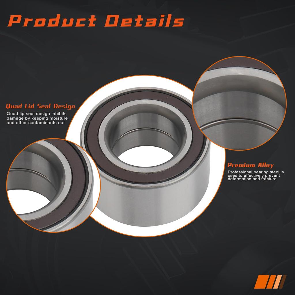 DRIVESTAR 510056 Front Wheel Hub Bearings 2000-2011 Ford Focus 2011-2013 Mazda 2,2011 2012 2013 Ford Fiesta (Pair)