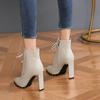 Stivaletti Inverno 2025 Stivaletti alla Caviglia da Donna Stringati a Punta con Lacci Scarpe Corte da Donna Primavera Y2k Comodi ed Eleganti Pu