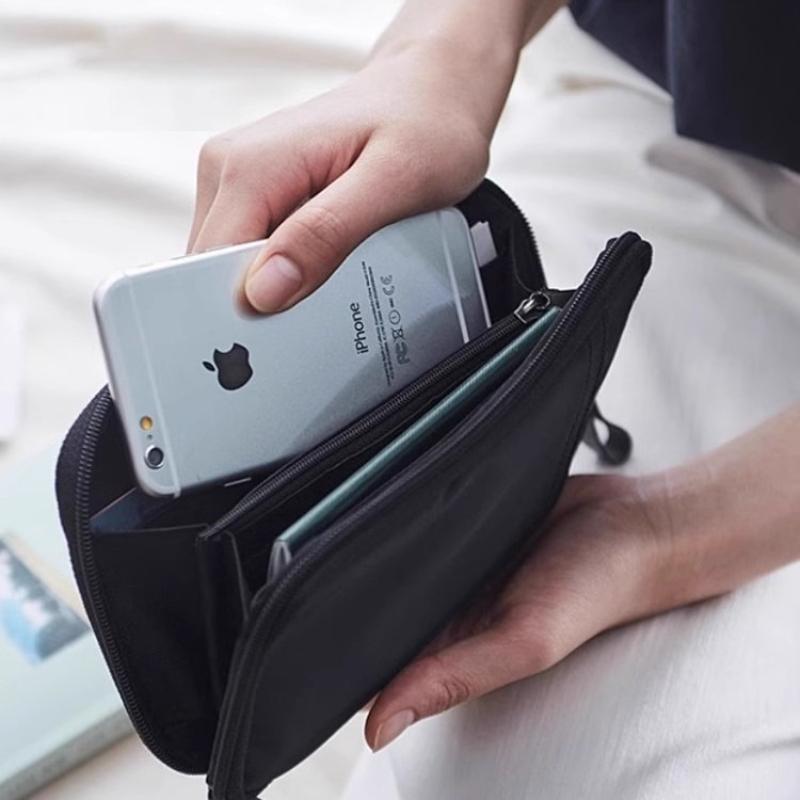 Creative Nylon Travel Passport Bag Business Fashion Men and Women Holding Document Wallet Mobile Phone Receipt Storage Bag