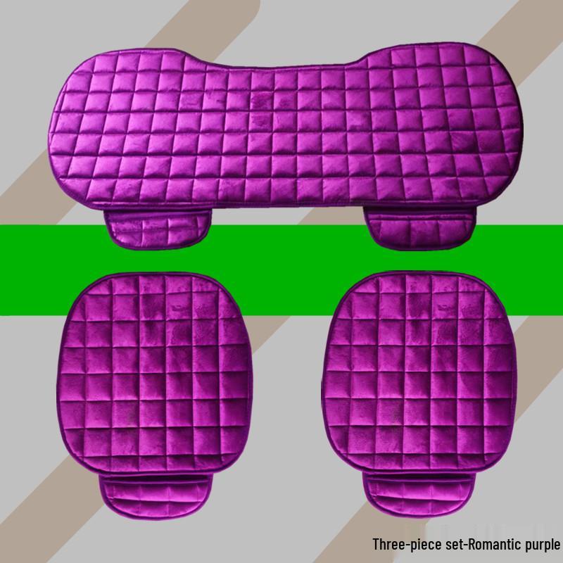 Universal Non-Slip Crystal Velvet Car Seat Cushion with Backrest for All Seasons