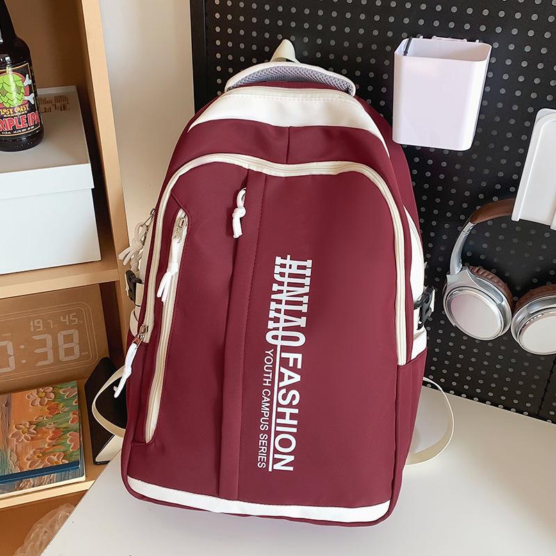 Children Elementary School Students Junior High School Girls Burgundy Middle School Students College Boy Backpack
