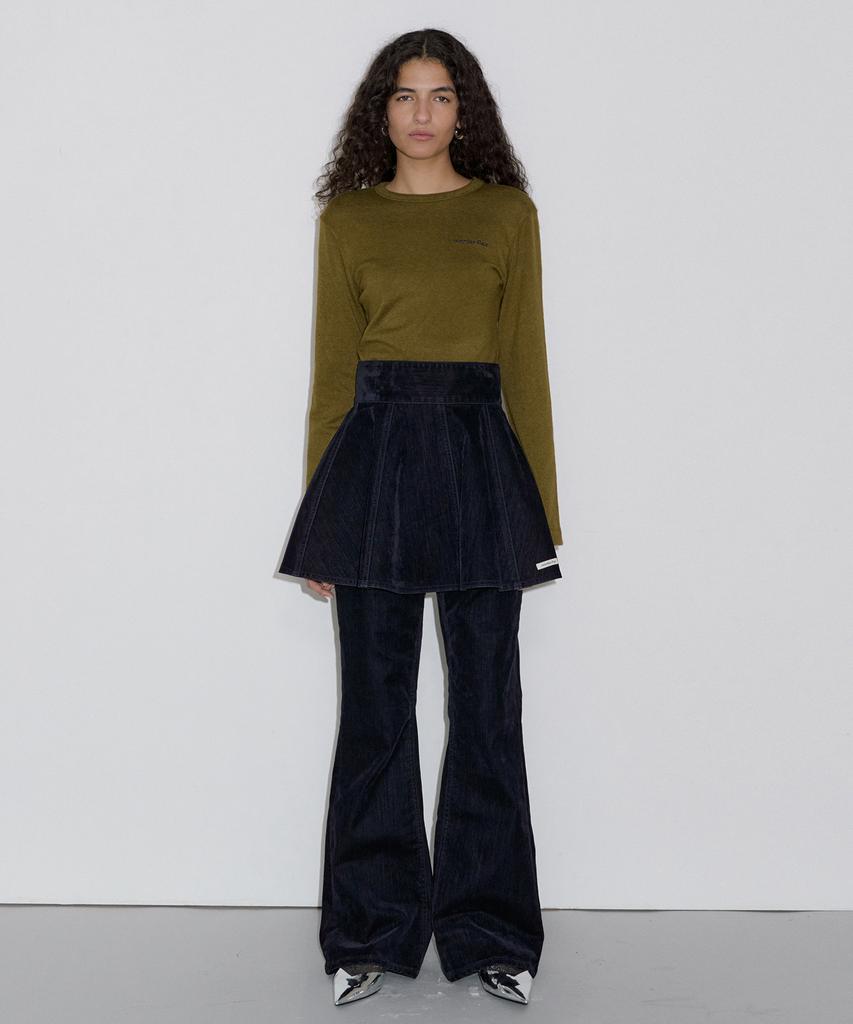 Obeodyupeulleeo Velvet Denim Skirt_Navy