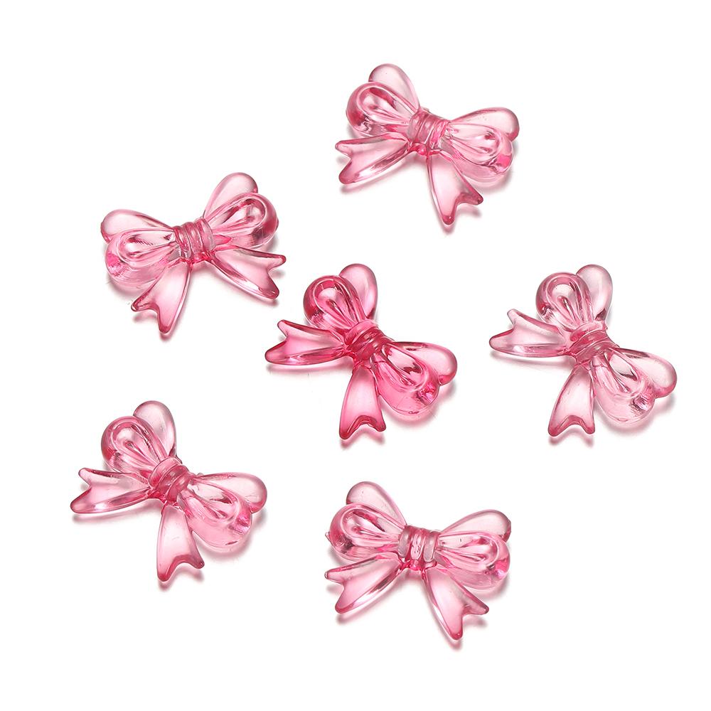 30Pcs/Lot 14x18mm Bowknot Transparent Bow Spacer Beads Earrings Making Charm Pendants for Necklace Jewelry Making Accessories