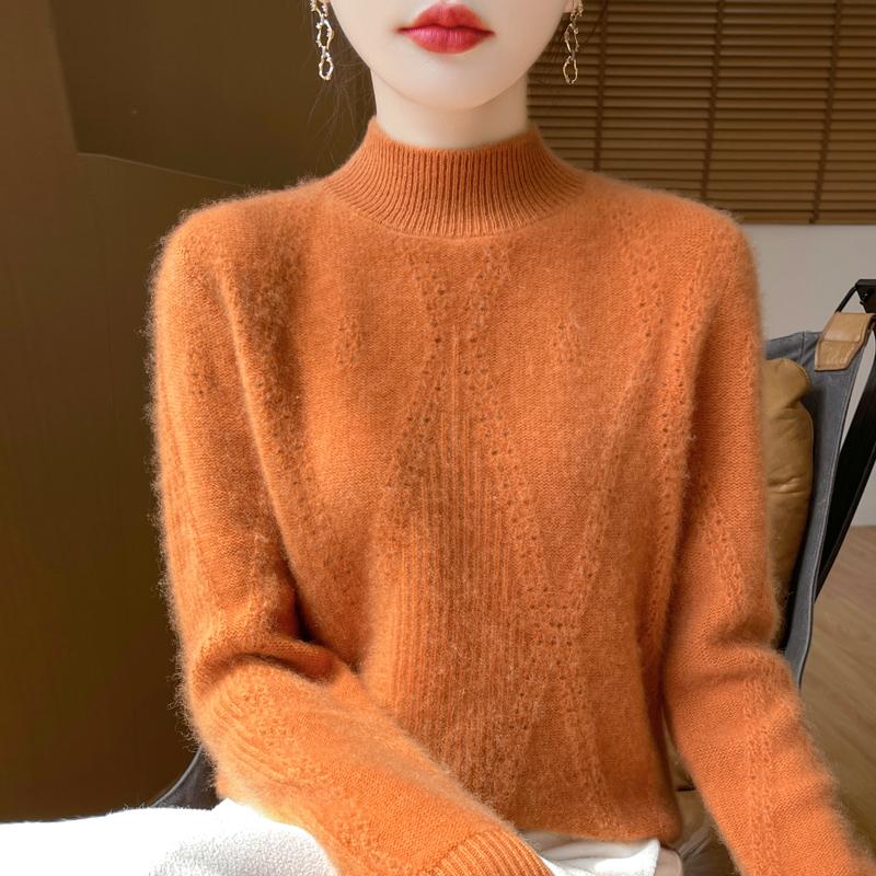Dámský kašmírový svetr Kašmír Qinghe 30% kašmír 70% vlna podzimní a zimní pulovr hřejivý a módní
