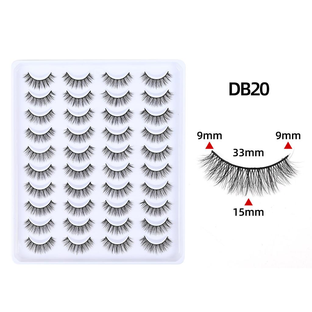 Wimpern mit großem Fassungsvermögen, dreidimensional geschwungen, natürlich kurz, selbstgeklebtes Wimpernpaar
