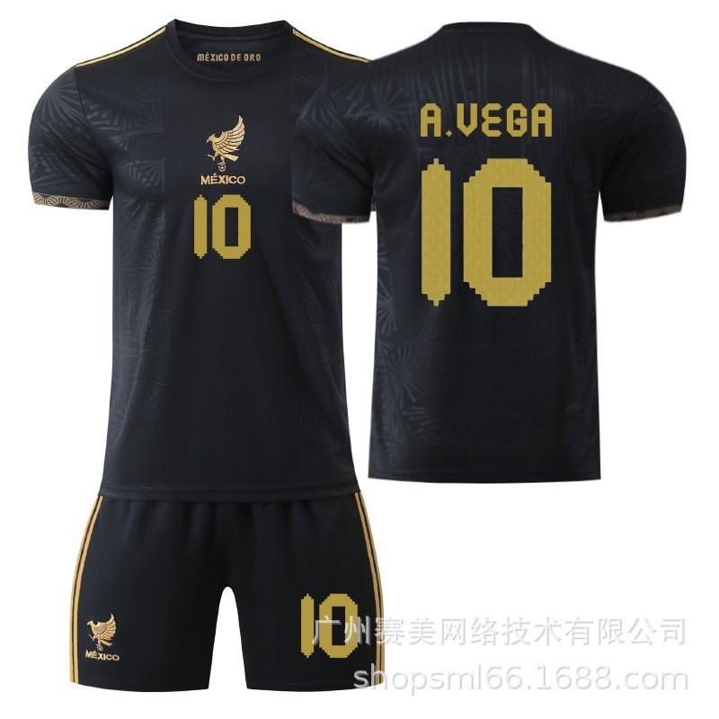 Gold Cup Mexican Children's Football Uniform Edition Black 9 Raul 11 Jimenez No. 4 Jersey Set