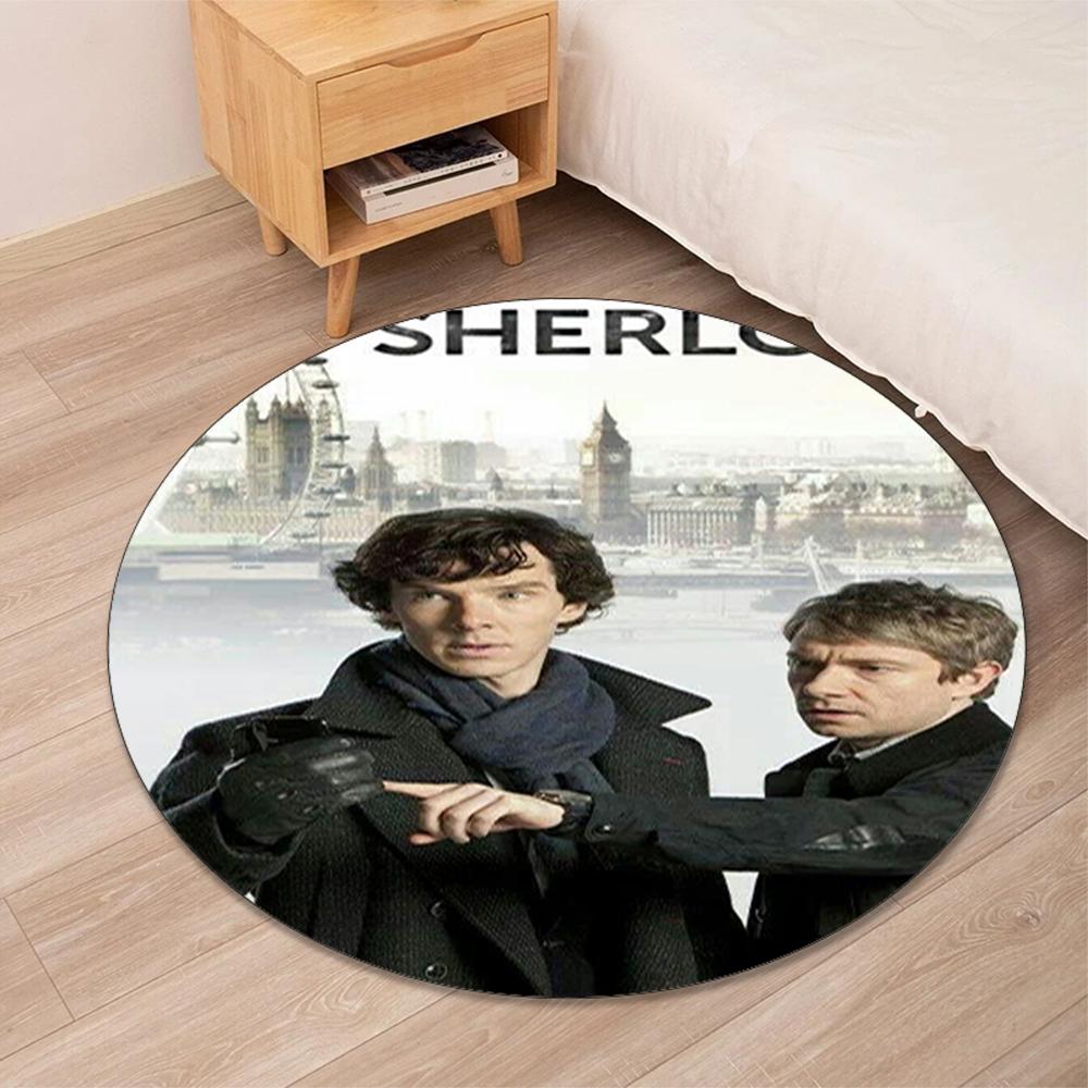 Sherlock Holmes Printed Round Rug Carpet Chair Rug Area Rug Entryway Doormats,for Office Chair Living Room Bedroom Kitchen Room.