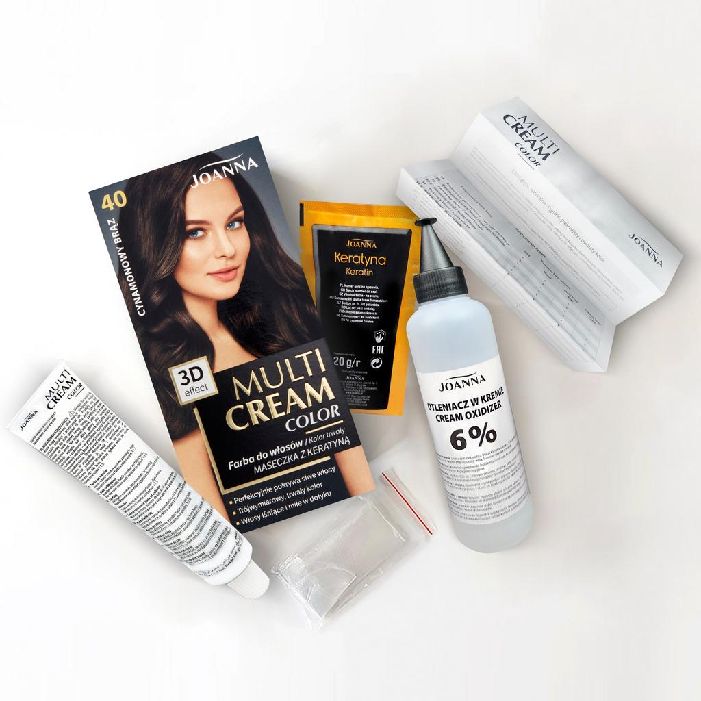 Joanna Professional Rich Cinnamon Brown Hair Color Cream #40 - 150ml Salon-Grade Formula