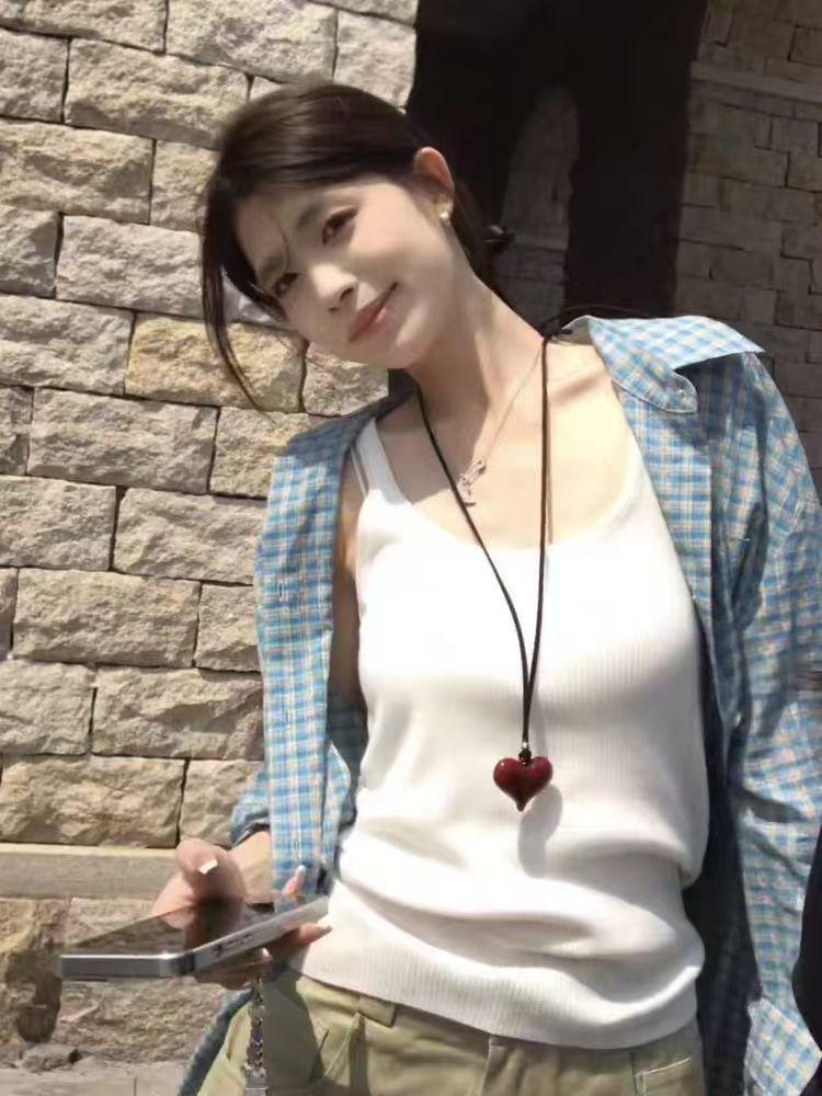 Women's Korean Style Blue Plaid Loose Shirt Jacket - Early Autumn Chic Design