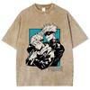 Anime Jujutsu Kaisen  Satoru Gojo And Itadori Yuji Print T Shirt Men Women Y2k T-shirts Washed Cotton Tee Harajuku Male Tshirt