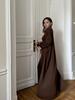Women's V-Neck Maxi Dress with Longline Cardigan, Elegant Layered Set