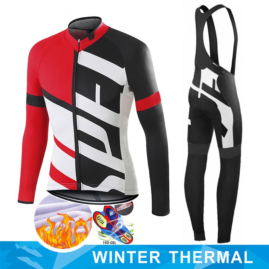 Winter Thermal Fleece Men Cycling Jersey Sets MTB Bicycle Clothes Wear Ropa Ciclismo Racing Bike Clothing Team Cycling Suit