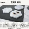 Azumafy Marble Plates, Hexagonal Trays, Interior Accessories, Display, Artificial Marble, Set of 3, Jewelry Tray