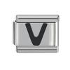 Black 26 Letter 9mm Diy Italian Charm Stainless Steel Bracelet