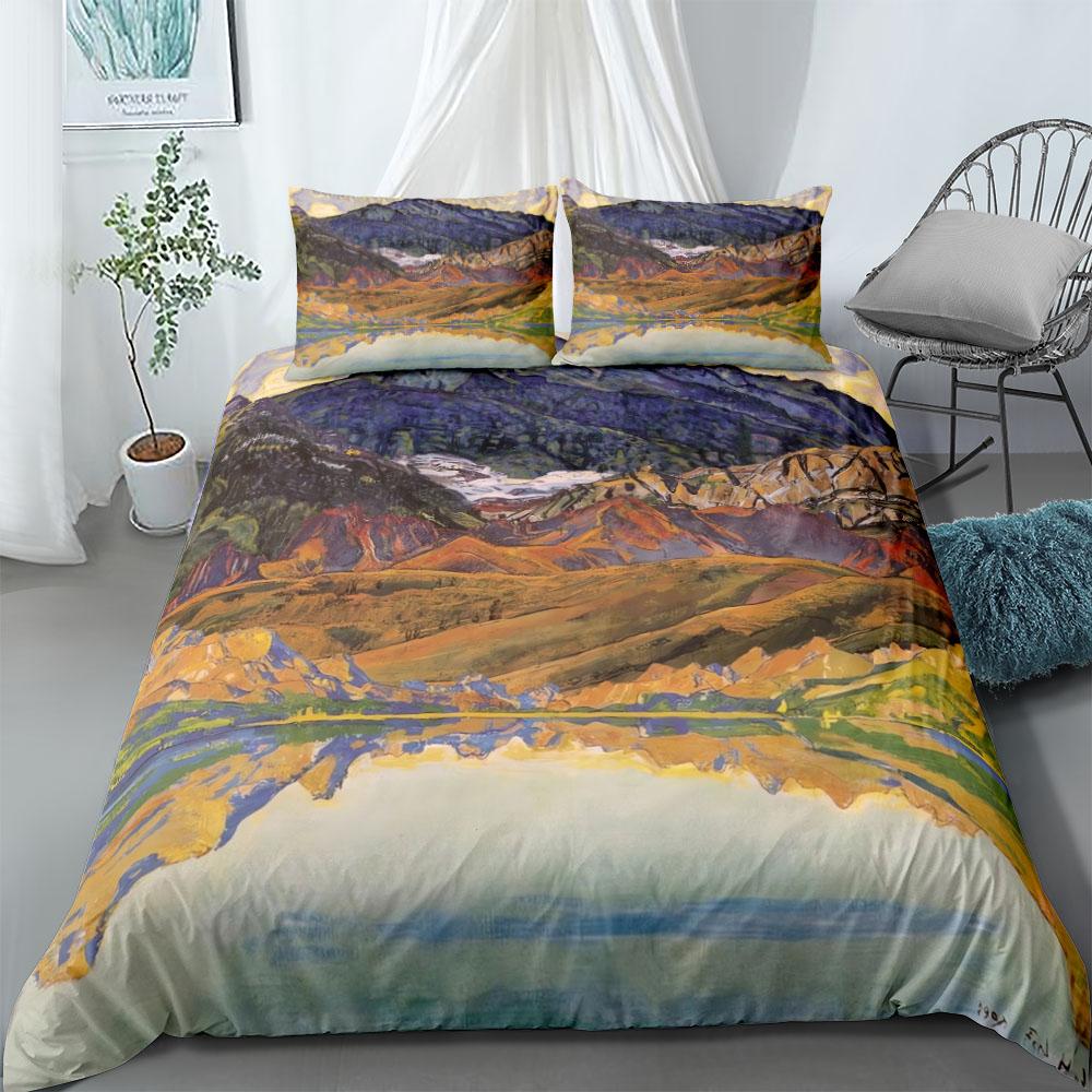 Mountain Lake Duvet Cover Set UK Single Double Queen US Twin Full King Size Pkm Bed Linen Set