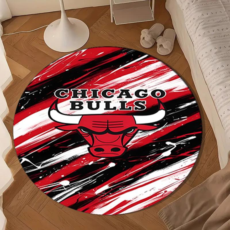 Bull Basketball Artwork Round Rug for Livingroom,Bedroom, Palyroom, Chair Rug, Area Rug, Circle Carpet, Large Size Decor Fan Christmas Gift