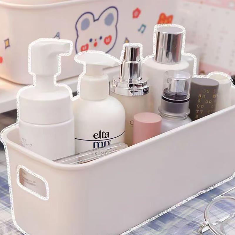 1 Stück Desktop-Aufbewahrungsbox für Schreibwaren Weiß Toilettenartikel Kosmetik Verschiedenes Kunststoff-Aufbewahrungs-Organisationsbox Schubladen-Organizer