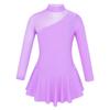 Children Figure Skating Dress Long Sleeves Mock Neck Ice Skating Gymnastics Competition Costume