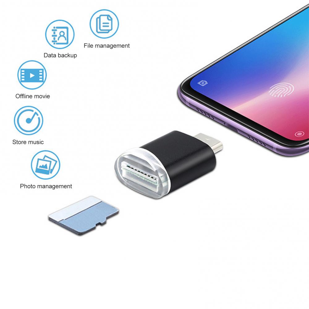 Mini Portable Type-c 3.1 Micro USB OTG Adapter High Speed Aluminum Alloy Memory Card Reader