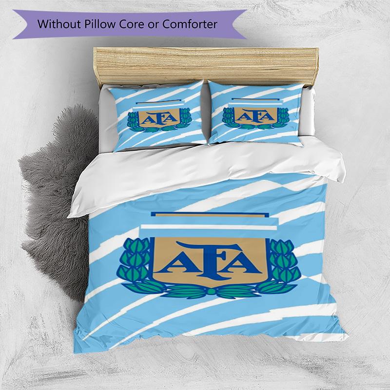 Argentina Football Club Printed Pattern Duvet Cover Set – Includes 1 Duvet Cover and 2 Matching Pillowcases Bedroom Decor Christmas Gifts