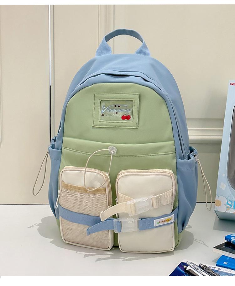 School bag Mori dopamine color matching backpack for junior high school students Small fresh school bag Versatile high value American shoulder bag