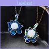 Unique Ethnic Style Lotus Pendant Necklace For Women With Exquisite Floral Detailing In Titanium Steel