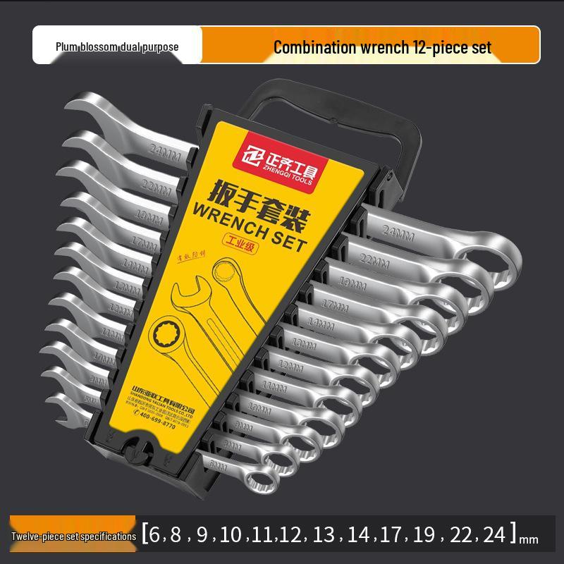 Multifunktionales 24-teiliges Doppelmaulschlüssel-Set für schnelle Autoreparaturen – Universelles mattes Doppelmaulschlüssel-Werkzeugset