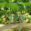 Miniature Frog Garden Statue Frog Band Musical Instrument Figurine Fairy Garden Accessories Decor for Patio Balcony Indoor Table