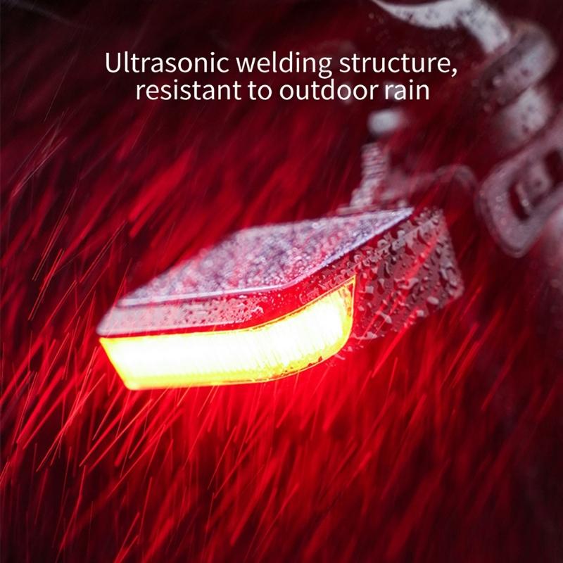 Solar Charging High Brightness Safety Warning Taillight LED Bicycles Tail Lamp Watertight Tail Light Bikes Rear Light