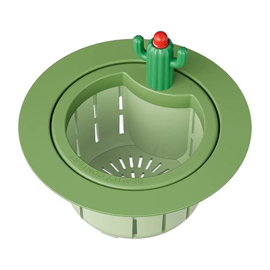 Yousheng Drain Basket, Cactus Shape Sink Strainer, Removable with Quick Draining Anti-Clog Design, Durable Plastic Kitchen Tool