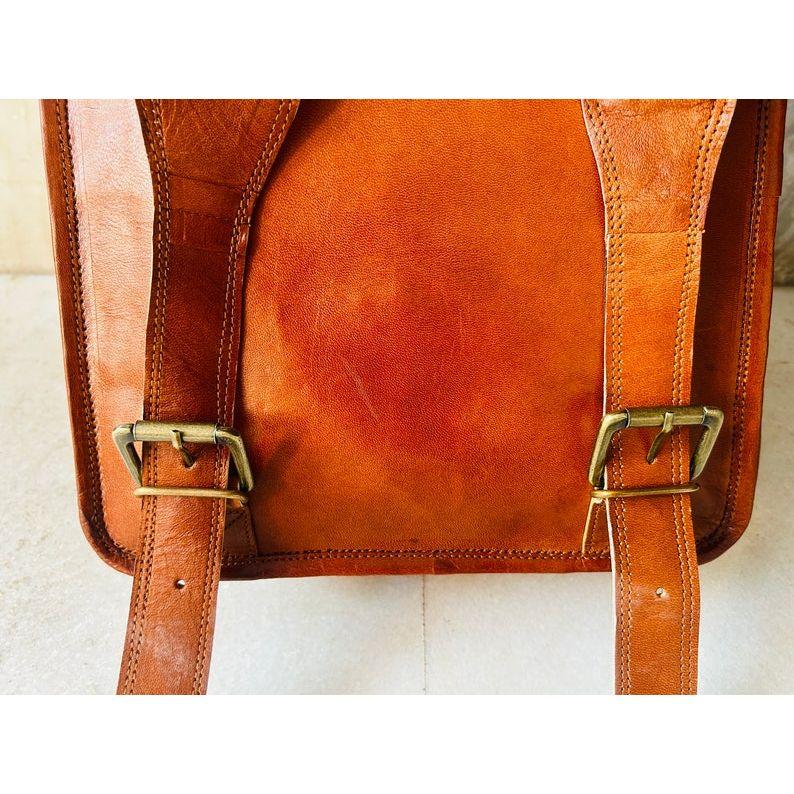 Комфортный кожаный рюкзак Handicraft. 12 x 16 x 5 in коричневый — фото 8