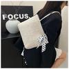 2026 New Straw Bag with Silk Scarf Single Shoulder Handbag Large Capacity Simple Tote Bag for Women Trendy Vacation Beach Bag