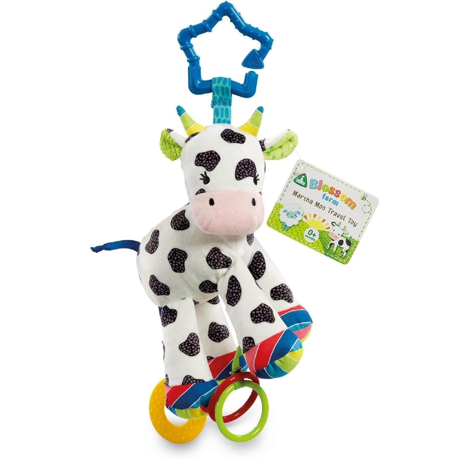 

Early Learning Center Sensory-Enhancing Cow Baby Toy, Stroller/Car Seat, Baby Gift, 200768, Authentic