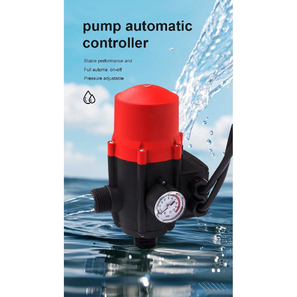 Automatic Pump Controller with Pressure Gauge Adjustable Pressure Full Auto On-Off Stable Performance for Water Pump System