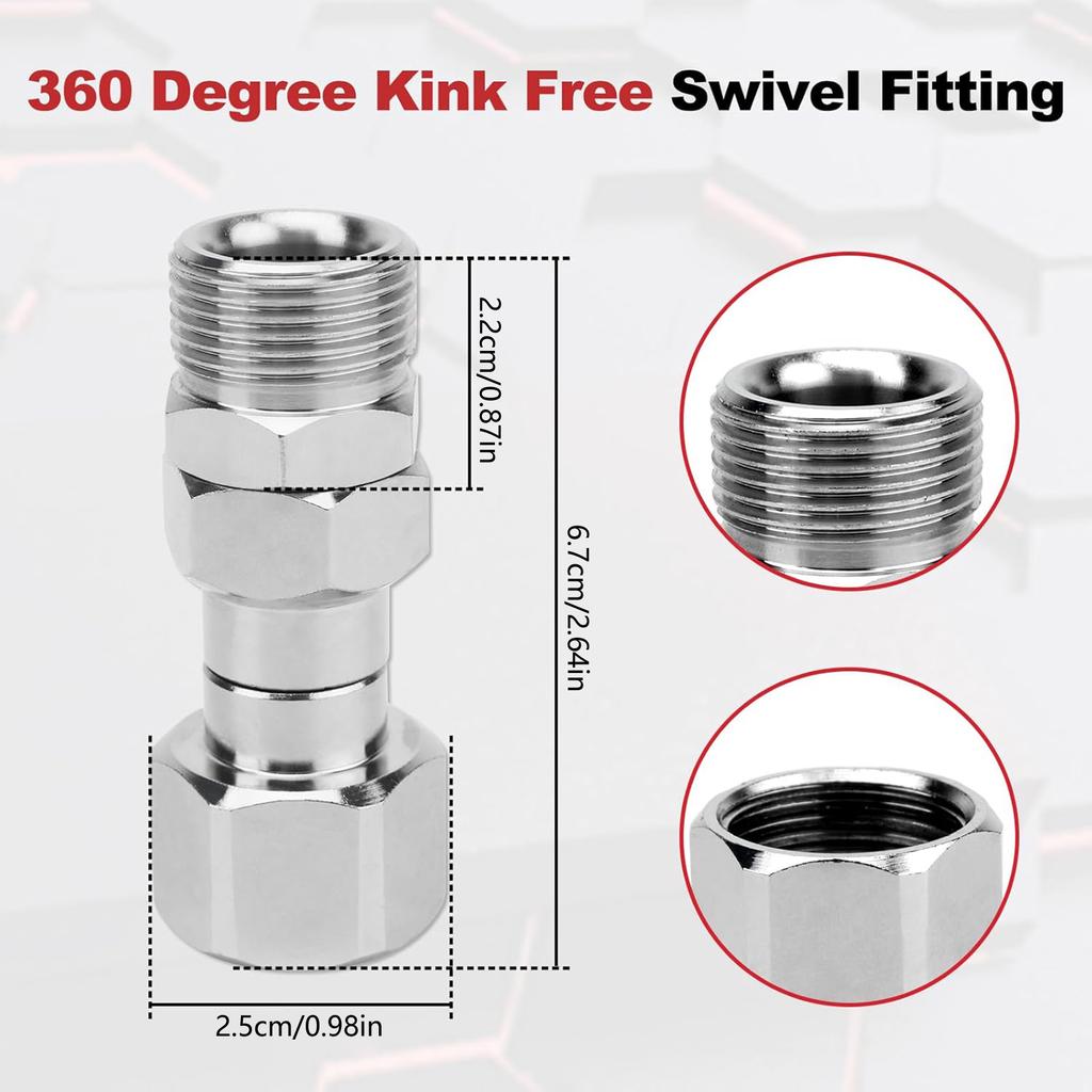 M22 High Pressure Washer Adapter Quick Release Connector 360 Degree Rotatable Adapter Car Washer Outlet Adapter