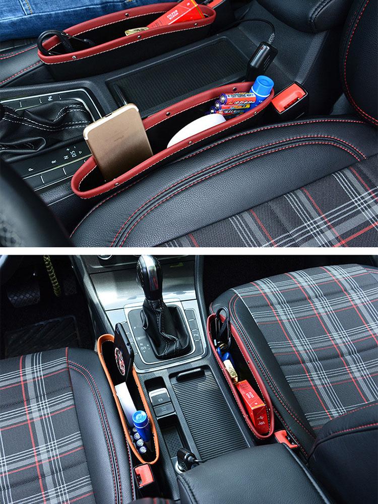 Seat Gap PU Case Storage Bag Car Organizer Artificial Leather Car Seats Gap Bag Car Accessories High Quality Storage Bag