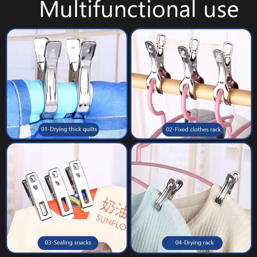 Sturdy Heavy Duty Clothes Pins Space Saving Reusable Beach Towel Clips Rustproof Household Sock Drying Rack Home Storage