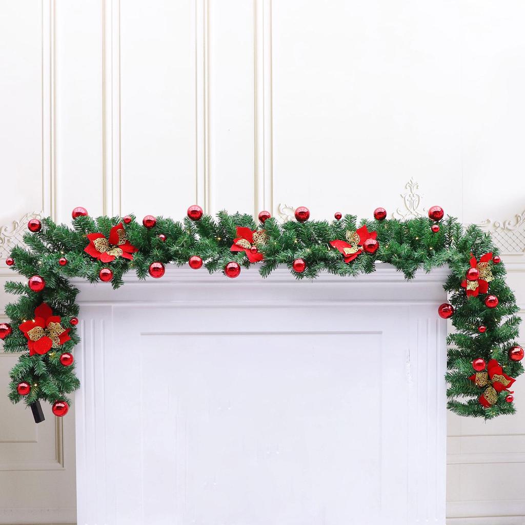 2.7m PVC Lighted Christmas Garland for Windows & Displays