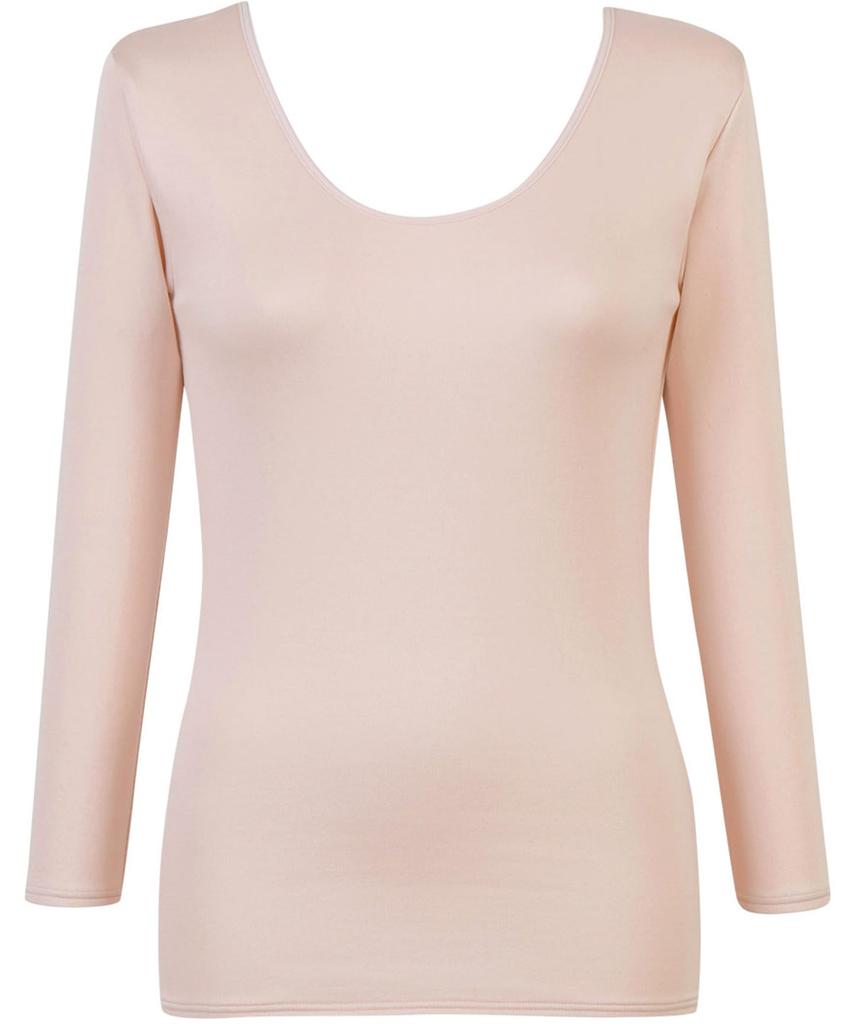 Warm Cotton Silk Long PO Wing/Wacoal Women's Innerwear, 100% (Skin Side), Lightweight, Protein-Treated, 3/4 Sleeve, Sleeve, Autumn/Winter, EL2850,